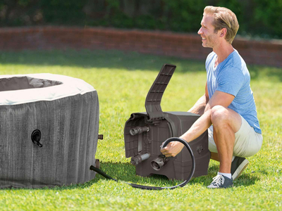 Vaskë SPA për kopsht Intex PureSpa Greywood Deluxe 28440, diametër 196 cm, lartësi 71 cm, gri