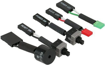Set testimi për pllakë amë InLine 59910, buton power dhe reset, LED dhe speaker, shumëngjyrësh