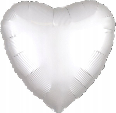 Balonë folie Silk Lustre Heart, 18\", zemër, e bardhë