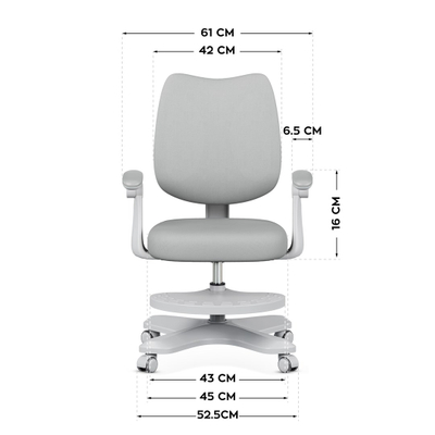 Karrige ergonomike zyre Mark Adler Junior 4.6, rrotulluese, me rrjetë, gri