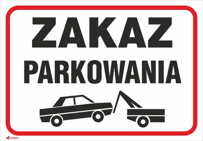 Shenjë ndalim parkimi ANRO 89/L/P, përdorim i jashtëm, shumëngjyrëshe