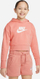 Bluzë me kapuç Nike Sportswear Club Cropped Kids, për goca, ngjyrë kajsi