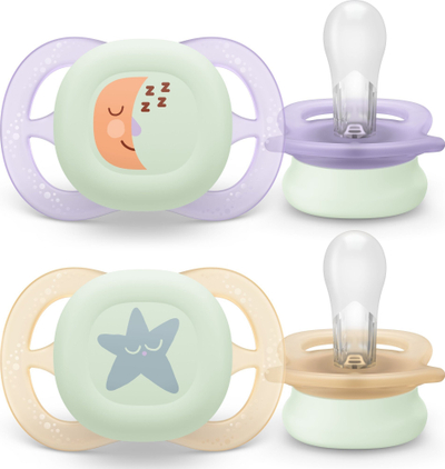 Biberon Philips Avent UltraSoft Night, 0–2 muajsh, set 2 copë, për goca