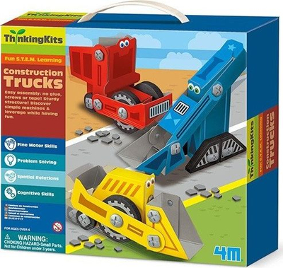 Set ndërtimi Thinking Kits Construction Trucks, lodra edukative STEM, për fëmijë 4+