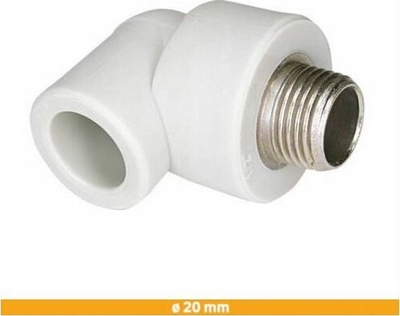 Elbow PPR SIGMA LI 90°, 20mm, filetë 1/2", gri