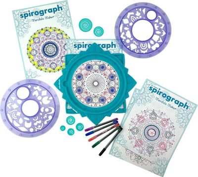 Set vizatimi Spirograph Mandala Maker, për mandala, formati A4, shumëngjyrësh