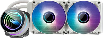 Ftohës uji CPU DarkFlash DX240 V2.6, radiator 240mm, ARGB, i bardhë