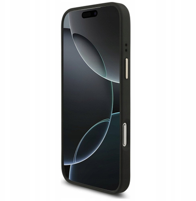 Mbrojtëse telefoni Guess 4G Magsafe, iPhone 17 Pro Max, lëkurë PU, e zezë