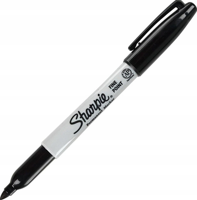 Marker permanent me majë të hollë Fine, set me 12 copë, ngjyrë e zezë