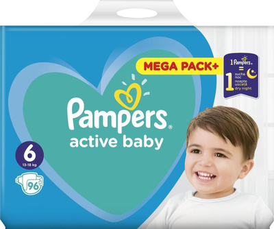 Pelena Pampers Active Baby 6, 13-18 kg, 96 copë