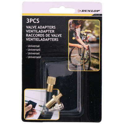 Adapter valvulash biçiklete Dunlop, set 3 copë, universal, metal