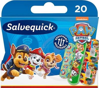 Fasho ngjitëse për fëmijë Salvequick Kids Paw Patrol, 20 copë, të papërshkueshme nga uji, me figura vizatimore