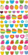 Ngjitëse konvekse Titanum Convex Stickers Mix, set 65 copë, shumëngjyrëshe