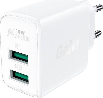 Karikues rrjeti Acefast A33, 2x USB A, 18W, i bardhë