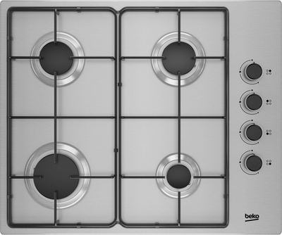 Pllakë gatimi me gaz Beko HIGG 64123 SX, 4 zona gatimi, e inkastruar, inoks