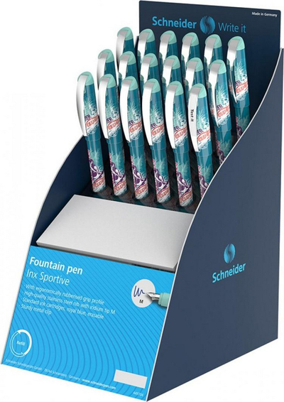 Set me stilolapsa Schneider Inx Sportive Surfer, 17 copë + 1 falas, të gjelbër