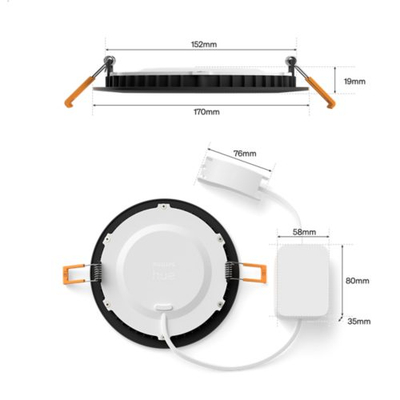 Panel tavanor Philips Hue White and Color Ambiance Slim Recessed 170mm, LED, i zi