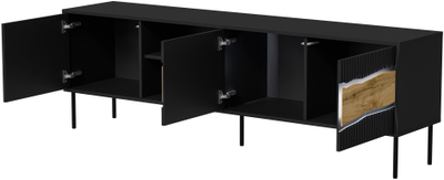 Komodë TV Bed INSERTO 400211, 190 cm, me raft, e zezë