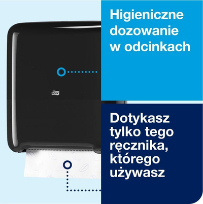 Dispenser për peshqirë në rrotull Tork Matic H1, ABS, i zi