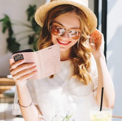Këllëf portofol MEZZO për Xiaomi Mi 11 Lite 5G, me litar, lëkurë eko, rozë