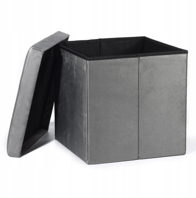 Tabure Leobert Foldable L, 38x38x38cm, kadife, gri