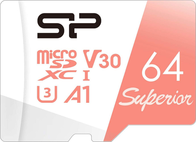 Kartë memorie Silicon Power Superior MicroSDXC, 64GB, Class 10 UHS I U3 A1 V30