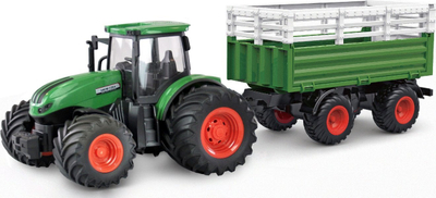 Lodër traktor me telekomandë Amewi RC Tractor With Livestock Transporter, 1:24, bateri Li Ion 500mAh, jeshile