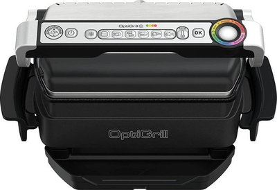 Grill elektrik Tefal OptiGrill+ GC714D10, 600 cm², me enë pjekje, inoks argjend