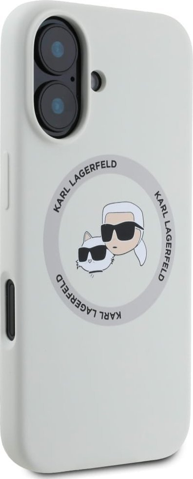 Kuti mbrojtëse Karl Lagerfeld KLHMP16SSKCHTCE për iPhone 16 6.1", silikon liquid, MagSafe, bezhë