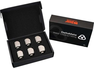 Set fittingash Thermal Grizzly DeltaMate, 90°, G1/4", nikel mat, 6 copë