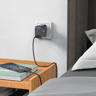 Karikues Acefast A29 GaN, 2x USB C, 50W, i bardhë