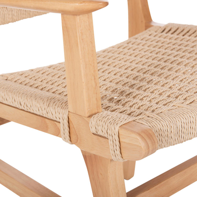Kolltuk IGNACIO, dru rubberwood, ulëse litar, 61×56×83 cm (HM9331.01)