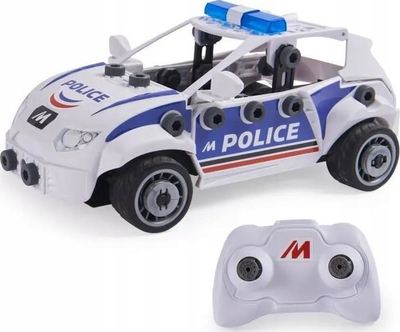 Set ndërtimi Meccano Junior RC Police Car, makinë policie me telekomandë, STEM, e bardhë