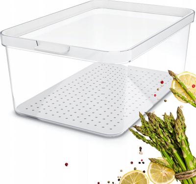 Organizues frigoriferi Rotho Cauma, 1.2L, plastikë transparente, i bardhë