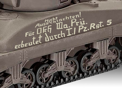 Model tanku Revell Sherman M4A1, shkalla 1:72, 9.5 cm, gri