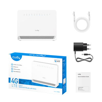 Router WiFi4 me SIM, 300Mbps, 4 porta 10/100, i bardhë