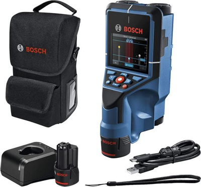 Detektor muri Bosch D TECT 200 C, skaner 20 cm, ekran LCD, blu