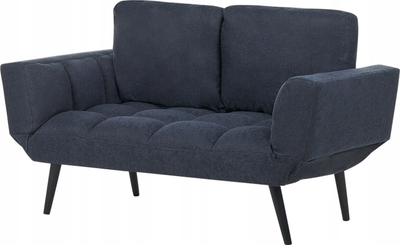 Divan-krevat Beliani Brekke, 2 vende, material tekstili, blu e errët