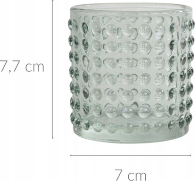 Mbajtës qiriri GLASS Celadon, xham, me motiv të fryrë, jeshil