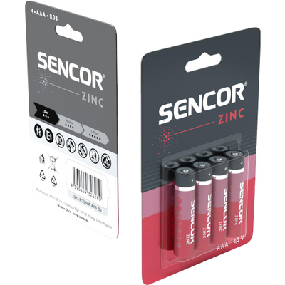 Bateri Sencor SBA R03 4BP AAA Zn, 4 copë