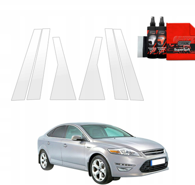 Folie mbrojtëse GrizzGlass BodyShield, për shtylla Ford Mondeo Mk4 Sedan 2007-2014, set 6 copë, transparente