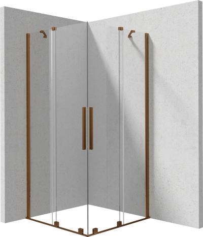 Kabinë dushi katrore PRIZMA, 80x80 cm, xham i temperuar, bronz i furçuar