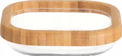 Mbajtëse sapuni LINA, xham dhe bambu, transparente