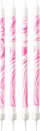 Kandila për ditëlindje New Party 12 Candles Birthday Marbled Pink, 12 copë, 12 cm, rozë mermeri