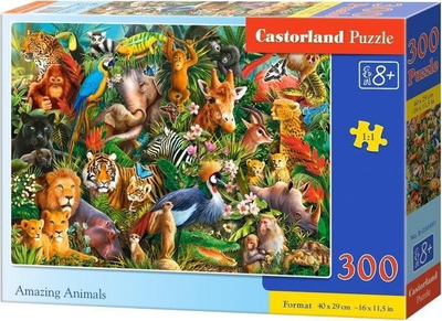 Puzzle Castorland Amazing Animals, 300 copa, 40x29cm, shumëngjyrësh