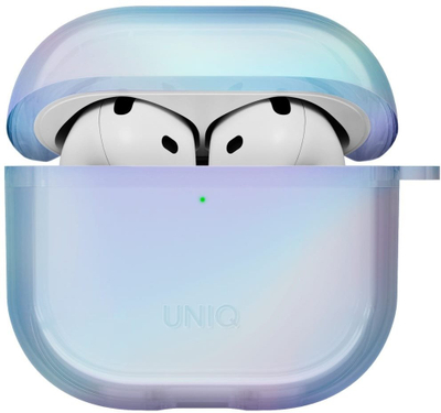 Навлака за слушалки Uniq Iridescia за AirPods 4, TPU, со приврзок, сина