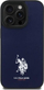 Kapak telefoni US Polo Leather Embroidered DH, për iPhone 15 Pro Max, lëkurë ekologjike, blu navy