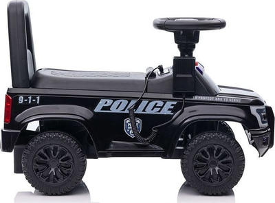 Makina ride on për fëmijë Lean Toys QLS-993, policie, 62 x 29 x 43 cm, e zezë