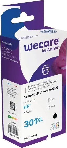 Patronë boje WECARE ARMOR për HP DeskJet 1510 V2 CH563EE, 20ml, 730 faqe, i zi