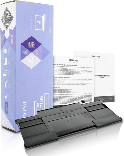 Bateri laptopi Mitsu BC/AP-A1377 për Apple, 5200 mAh, 38 Wh, e zezë